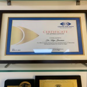 Barman eye care - Certificate